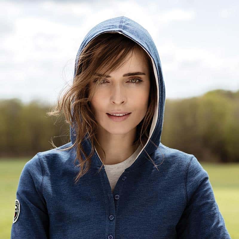 Roots73 Knit Henley-Style Hooded Sweatshirt - Women