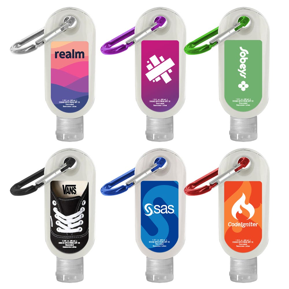 Full Color SPF 30 Sunscreen with Carabiner